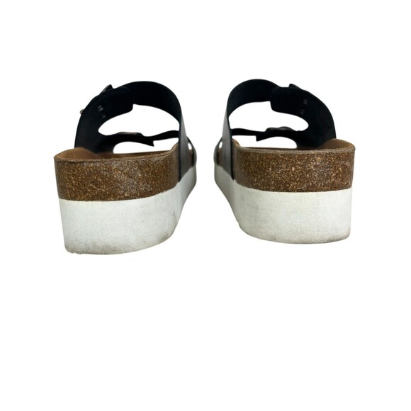 Saint + Sofia Platform 2 Strap Sandals  US 7  Pewter Metallic Leather  Casual - Picture 5 of 10